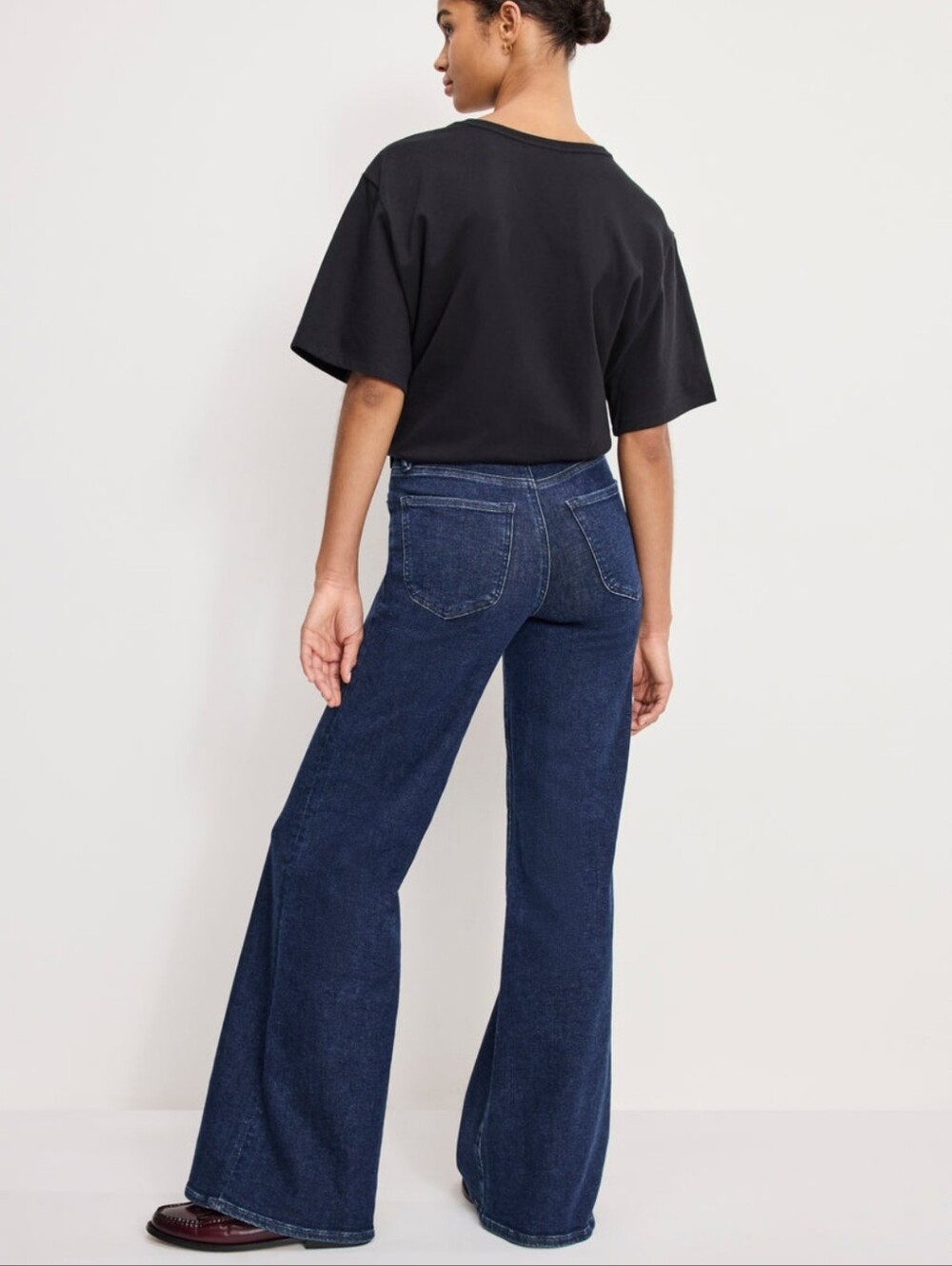 Good American Good Waist Palazzo High Rise Wide Leg Jeans Indigo985 Size 10/30